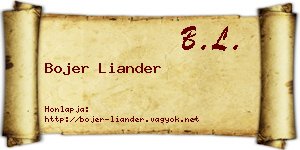 Bojer Liander névjegykártya